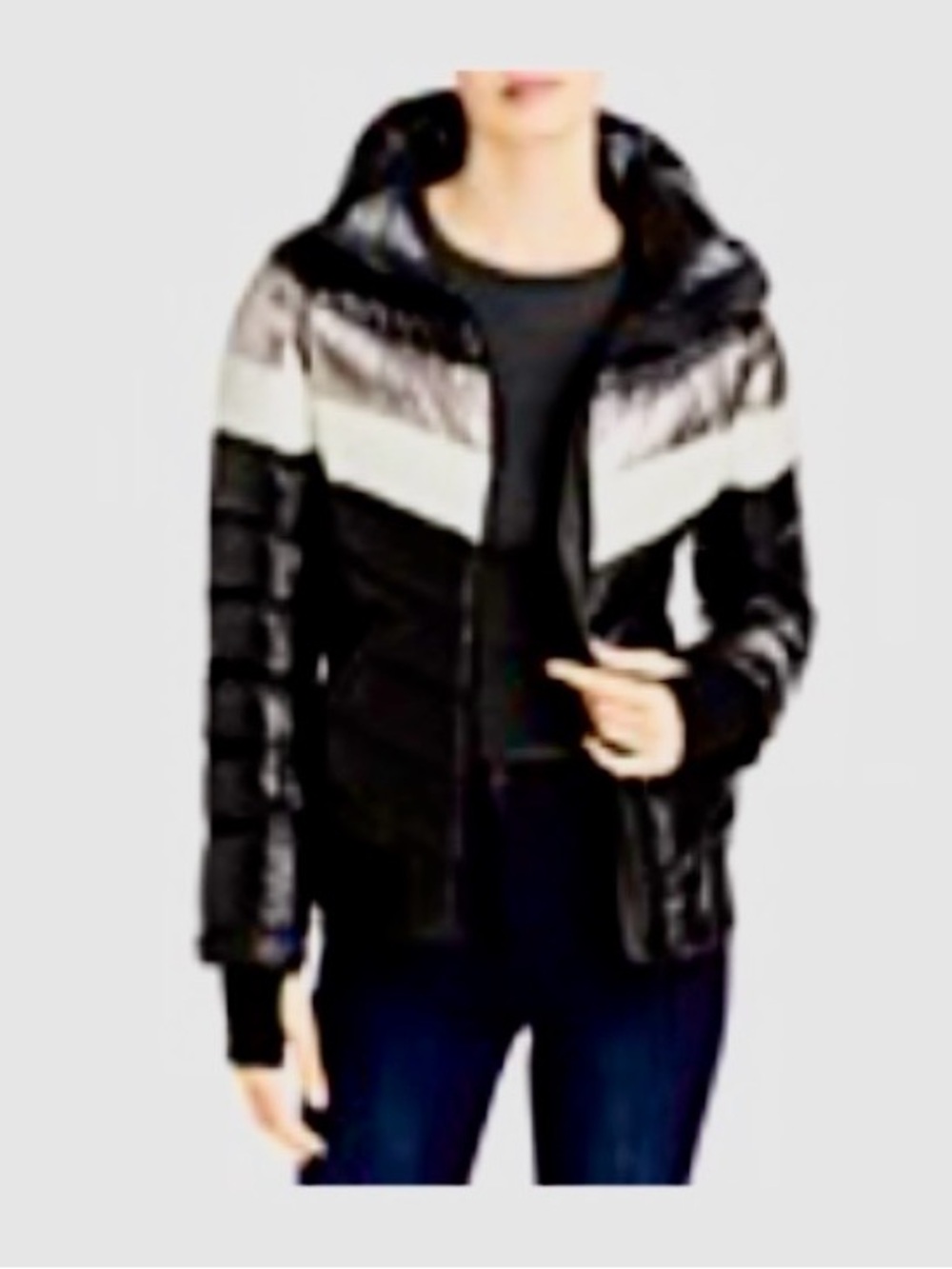 AQUA Retro Stripe Down Bomber Jacket - 100% Exclusive size medium